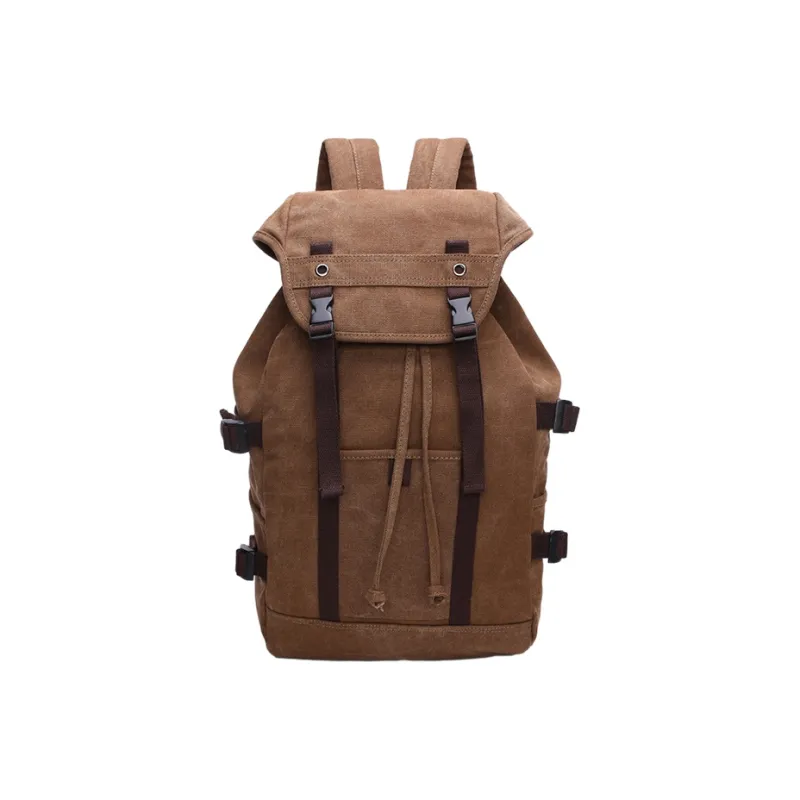 Slazenger Canvas Laptop Backpack Regular Unisex Black/Khaki/Dark Blue/Coffee-12