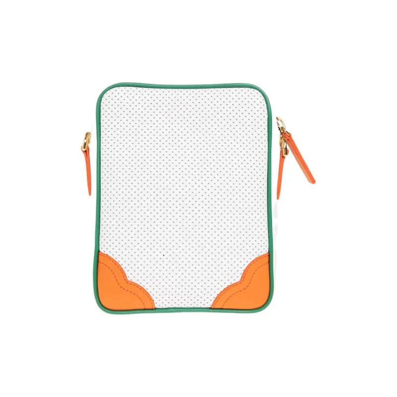 CASABLANCA Leather Shoulder Bag Crossbody Bag Women's White/Green/Orange-2