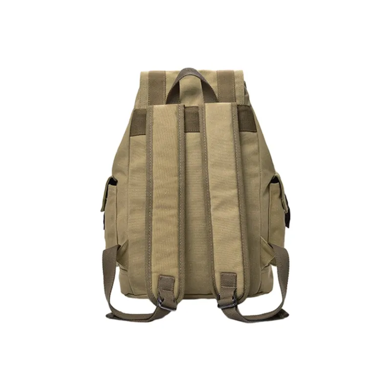 Slazenger Canvas Laptop Backpack Regular Unisex Black/Khaki/Coffee-6