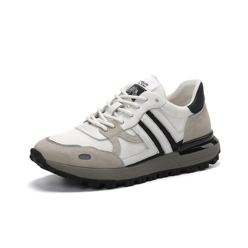 YEDANI Low Top Skateboard Shoes Men's White Gray-1