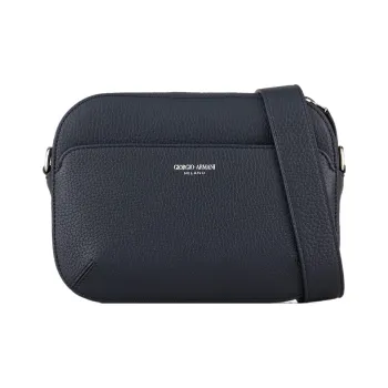 GIORGIO ARMANI Calfskin Crossbody Bag Men's Marine Blue