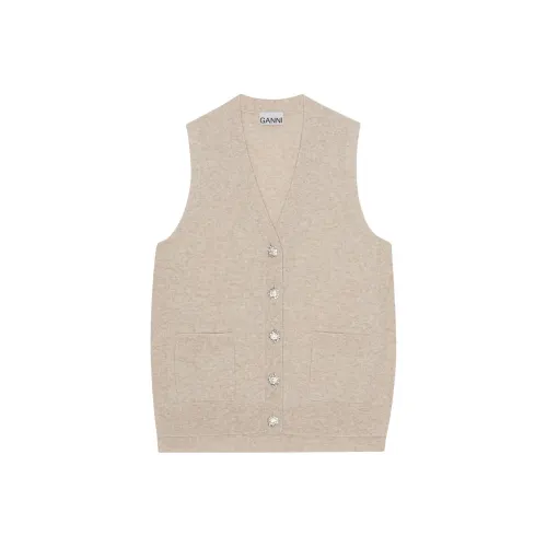 GANNI Vests Women's Khaki