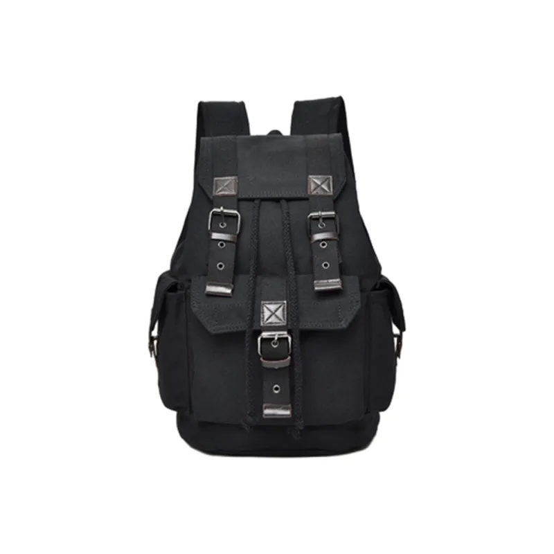 Slazenger Canvas Laptop Backpack Regular Unisex Black/Khaki/Coffee-1