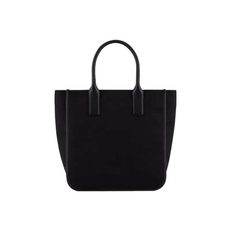 GIORGIO ARMANI Canvas With Leather Tote Bag Shopping Bag Handbag Men's Black-2