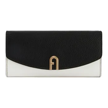 Furla Cow Leather Wallet Women's Black/White