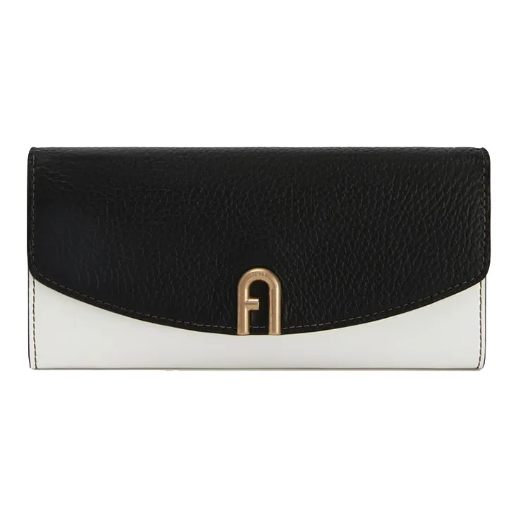 Furla Cow Leather Wallet Women's Black/White-0