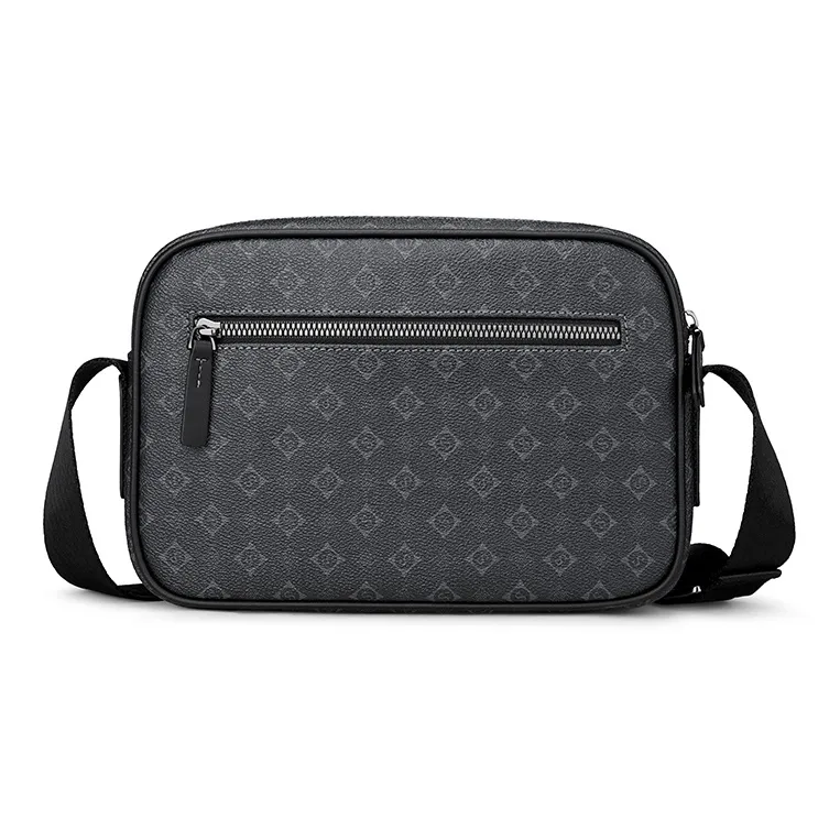 SEPTWOLVES Cow Leather Crossbody Bag, Shoulder Bag Unisex Black-3
