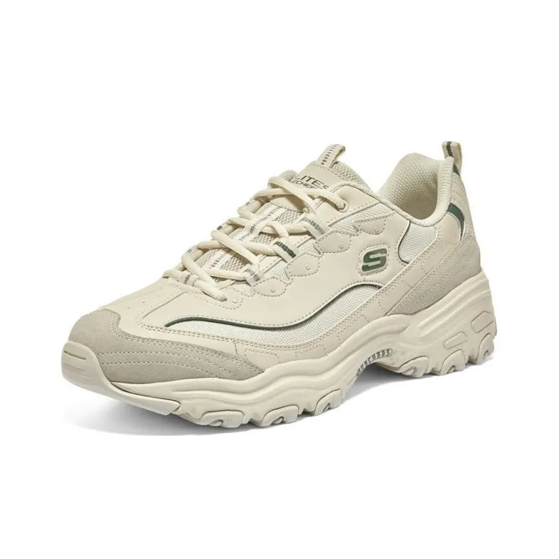Skechers D'LITES 1.0 Mocha Bear Anti Slip Wear Resistant Low Top Chunky Sneakers Men's Beige Green-2