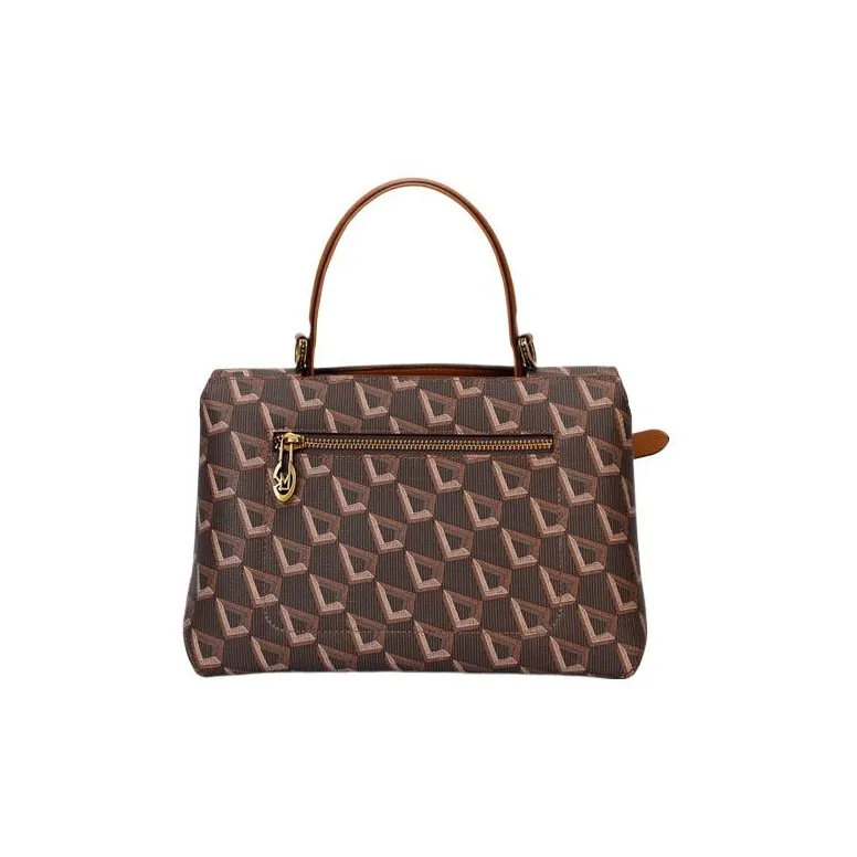 LMK PVC Crossbody Handbag Medium Size Women's Brown-2