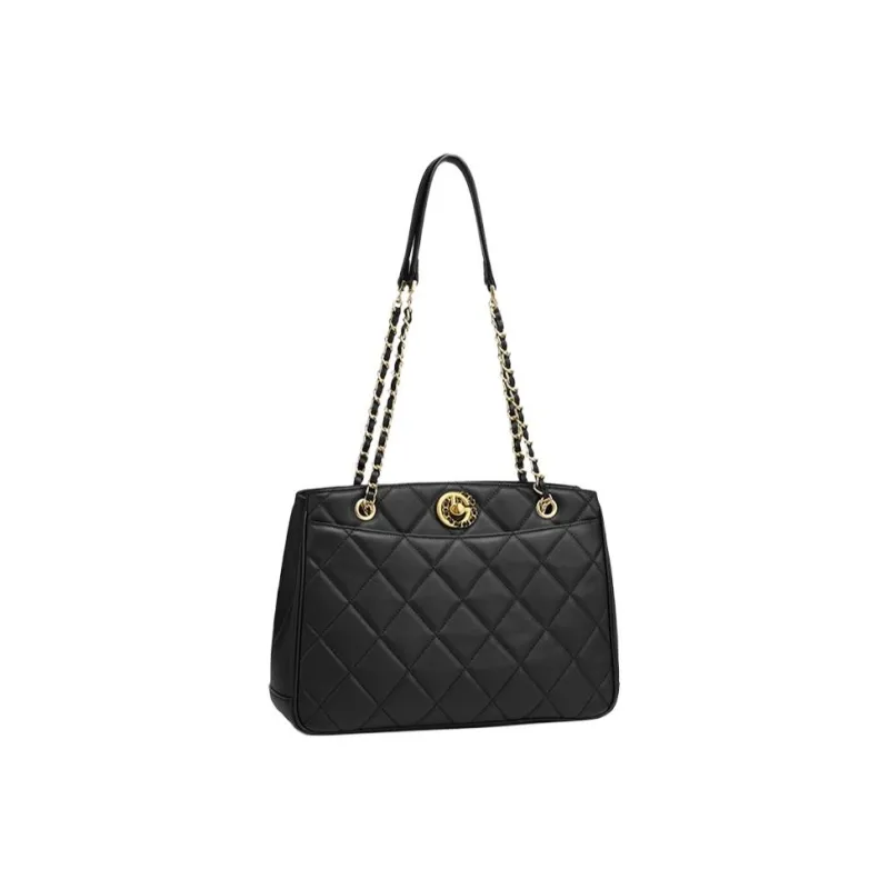 GOLDLION Cow Leather Shoulder Bag Women's Black-2