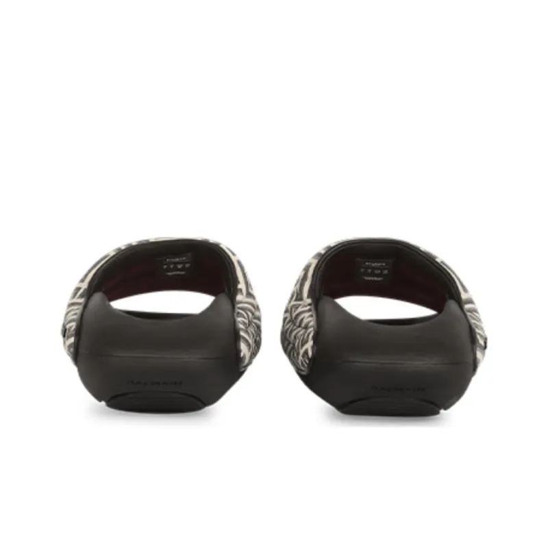 BALMAIN B-IT Coated Canvas Monogram Mules-3