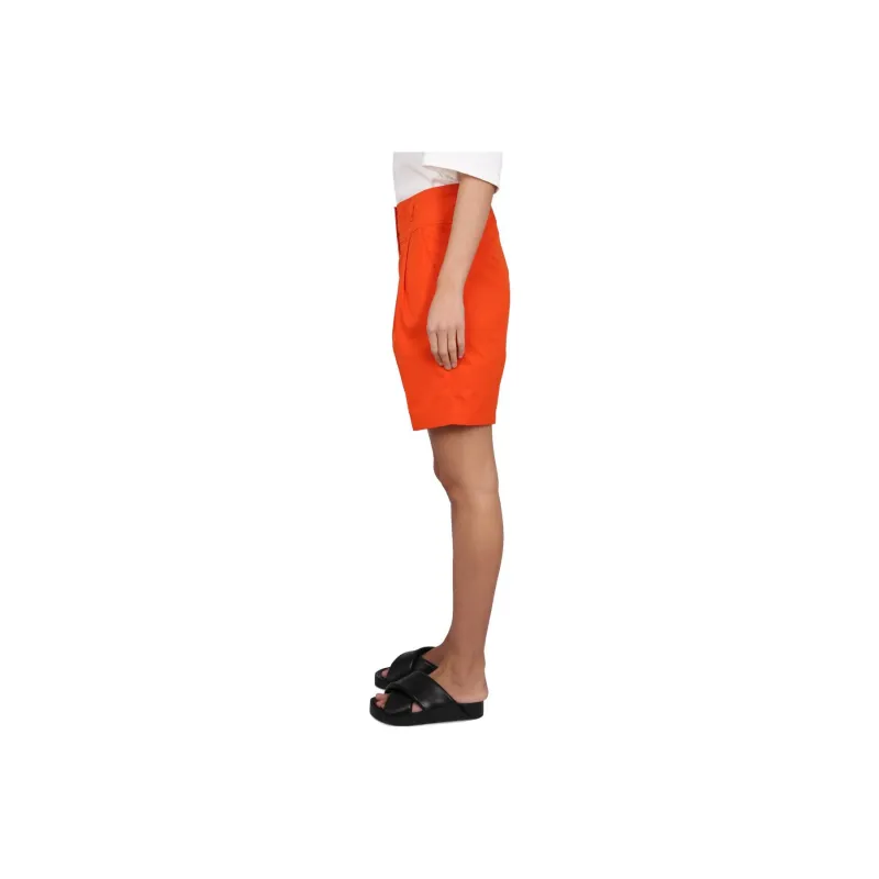 ASPESI Belt Looped High Waisted Shorts-2