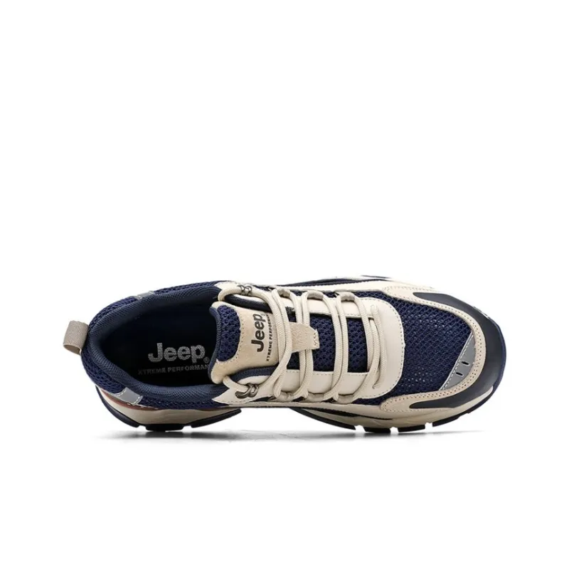 Jeep Running Shoes Unisex Low Top Blue/Beige-2