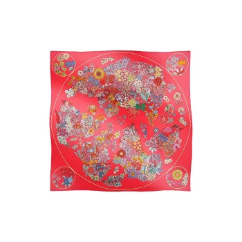 HERMES Silk Scarves Women's Red