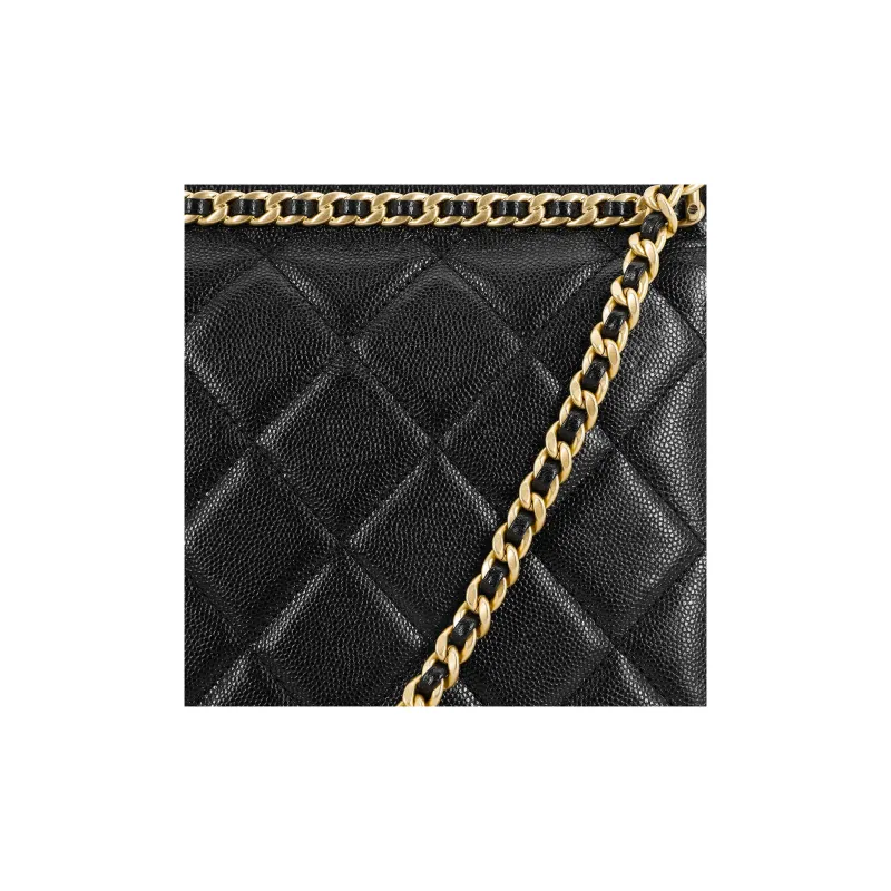CHANEL Grain Embossed Calfskin Backpack Women's Black-5