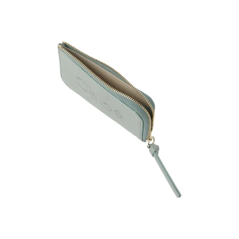 Chloe Shiny Calfskin Wallet Small Size Women's Gulf Green-2
