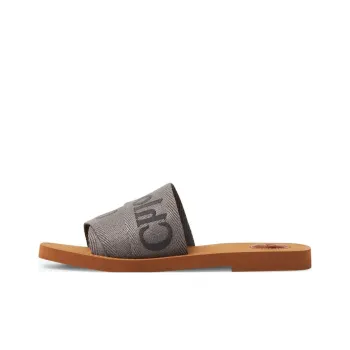 Chloe Woody Slide Slippers Women's Brown Black