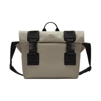 LACOSTE Fabric Backpack, Crossbody Bag Medium Size Men's Gray