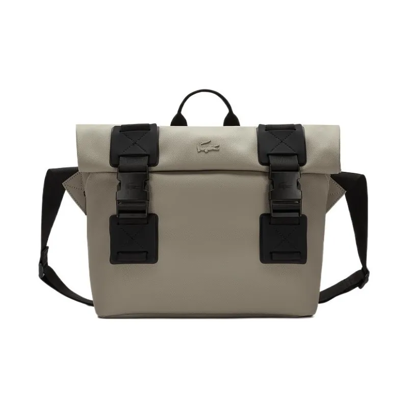 LACOSTE Fabric Backpack, Crossbody Bag Medium Size Men's Gray-0
