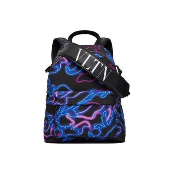Valentino Nylon Fabric Portable Backpack Large Size Men's Black/Blue/Purple