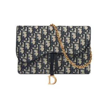 DIOR Saddle Fabric Saddle Bags Shoulder Bag Crossbody Bag Clutches Regular Women's Denim Blue