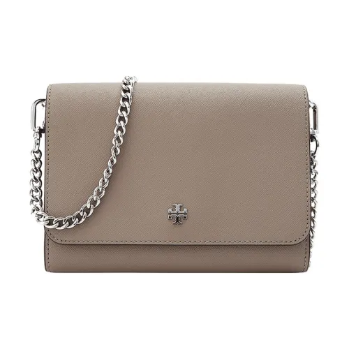 TORY BURCH Leather Wallet Crossbody Bag Shoulder Bag Women's Gray