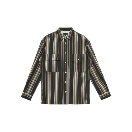 EHE Shirts Men Navy Blue Stripes