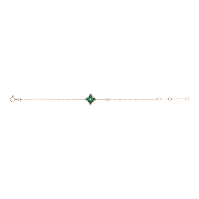 LOUIS VUITTON Color Blossom Bb Star Bracelet Pink Gold Malachite And Diamond-0