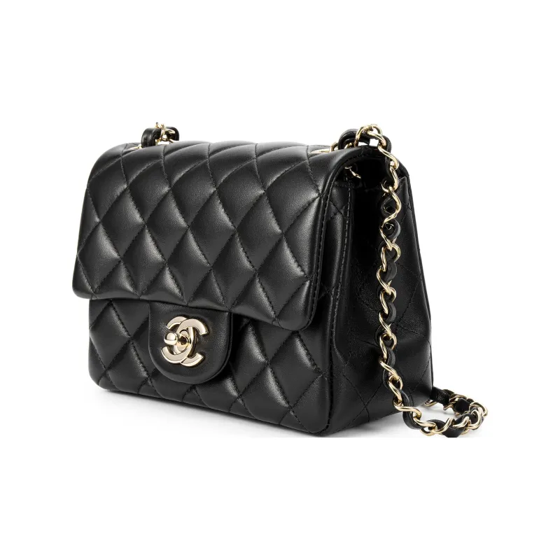 CHANEL Classic Flap CF Sheepskin Crossbody Bag, Shoulder Bag Mini Women's Black-1