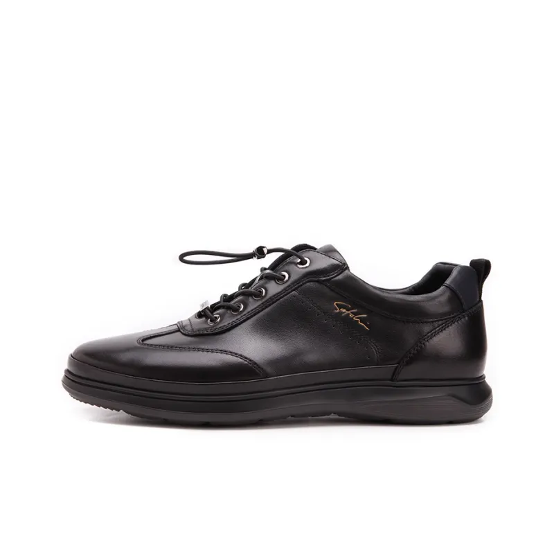 Satchi Low Top Skateboard Shoes 3cm Men's Black-0