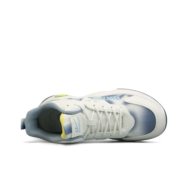 Warrior Height Enhancing Wear Resistant Lightweight Mid Top Basketball Shoes Men's Beige Blue-3