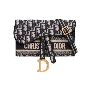 DIOR Canvas Bag, Saddle Bag, Fanny Pack, One Shoulder Crossbody Clutch Women's Denim Blue