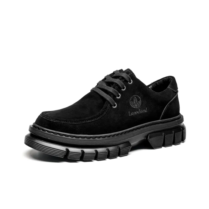 LEAVELAND Work Boots Men Low Top Black/Brown-2