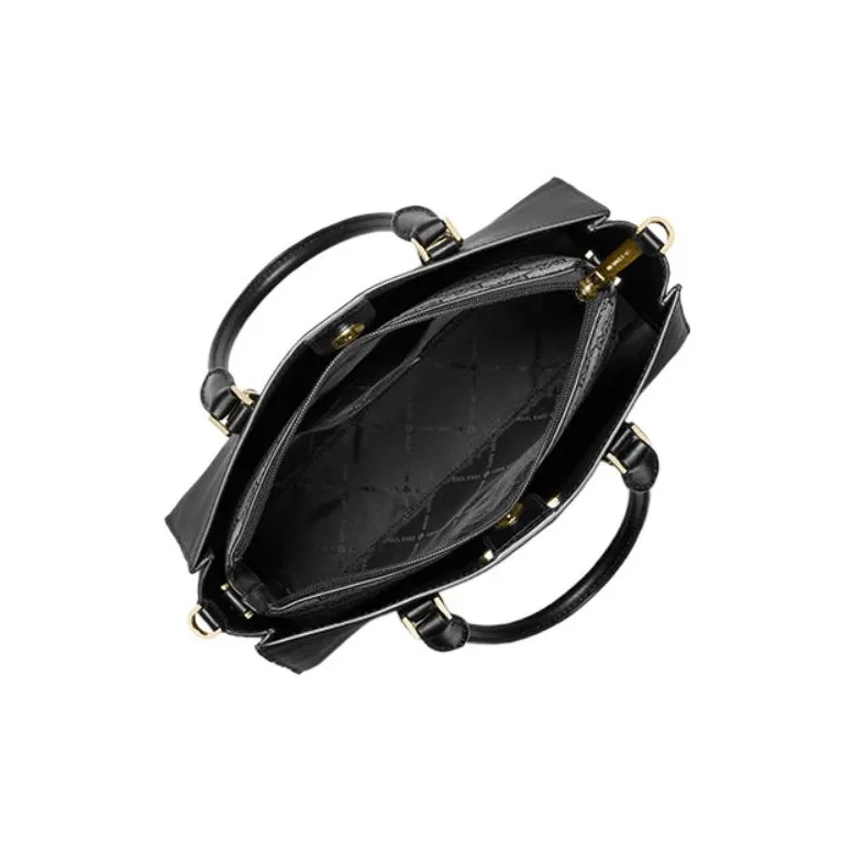 MICHAEL KORS Charlotte Artificial Leather Shoulder Bag Crossbody Bag Handbag Medium Size Women's Black-1