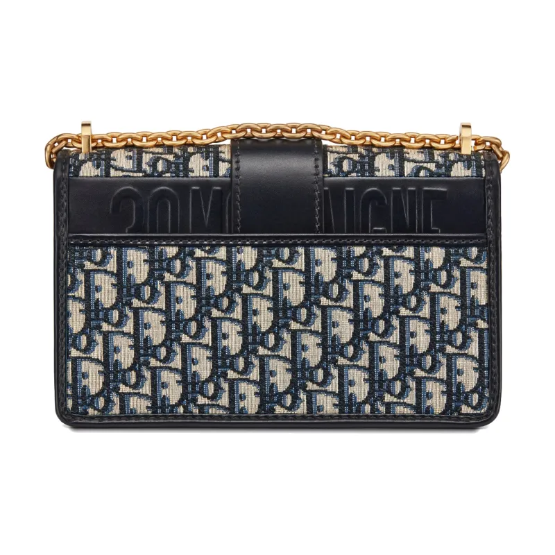 DIOR 30 Montaigne Chain Bag Blue DIOR Oblique Jacquard-2