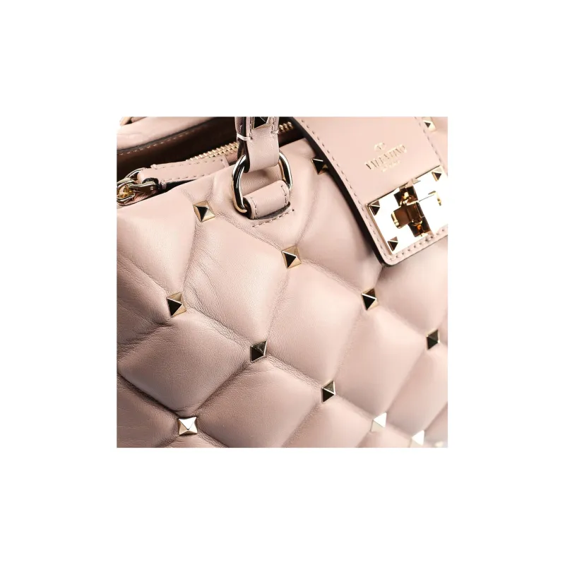 Valentino Quilting Smooth Lambskin Shoulder Bag, Crossbody Bag, Handbag Women's Nude-3