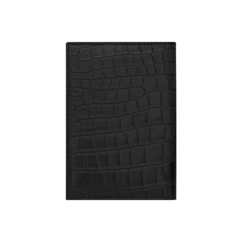 SAINT LAURENT Matte Finish Leather Wallet Men's Black-1