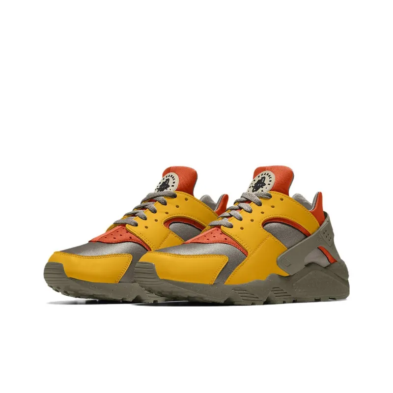 Nike Air Huarache Cushioned Slip Resistant Abrasion Resistant Low Top Running Shoes Men's Yellow-2