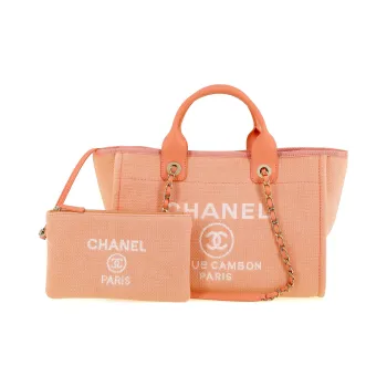 CHANEL Calfskin Tote Bag, Shopping Bag, Shoulder Bag, Crossbody Bag, Handbag Trumpets Women's Light Orange