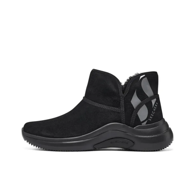 Skechers Warm Slip Resistant Short Snow Boots Women's Black-0