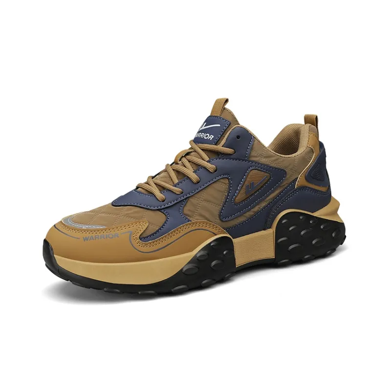 Warrior Low Top Chunky Sneakers Men's Earth Yellow Dark Blue-1