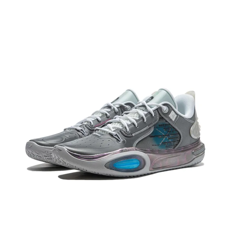 LiNing All City 11 Cushioning Low Top Basketball Shoes Unisex Gray-3