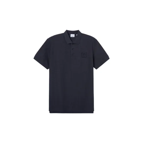 Burberry Men Cotton With Spandex Short Sleeve Polo Black