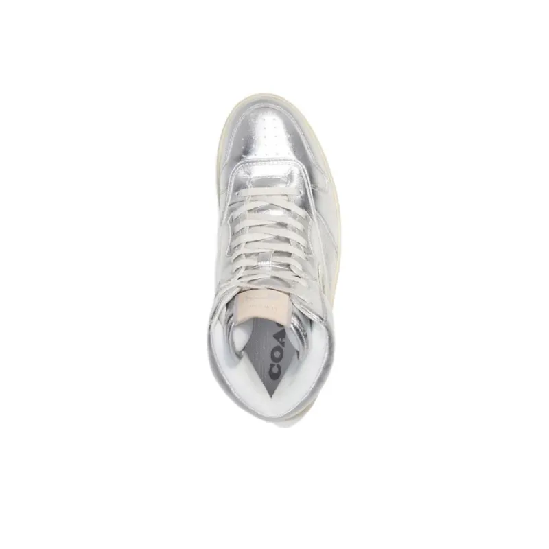 COACH High Top Skateboard Shoes Women's Silver-3