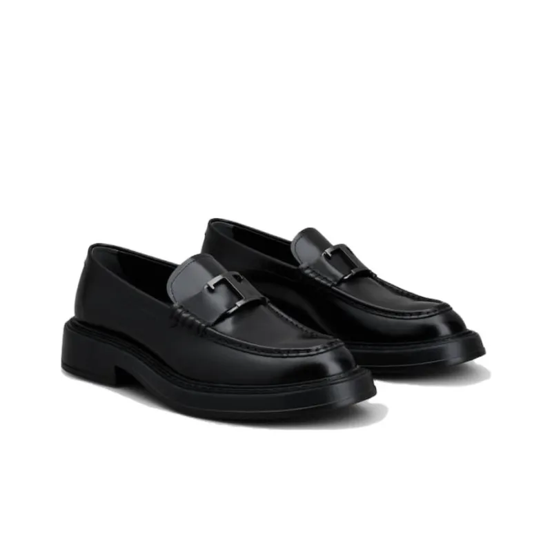 TOD'S Logo Plaque Slip On Loafers-3