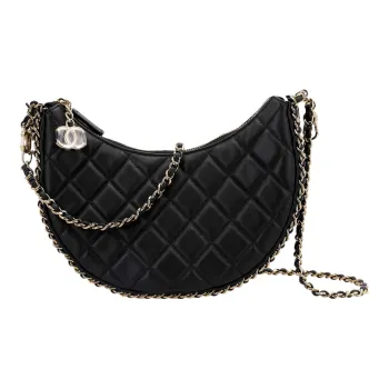 CHANEL Lambskin Dumpling Bag Hobo Bag Crossbody Bag Shoulder Bag Women's Black
