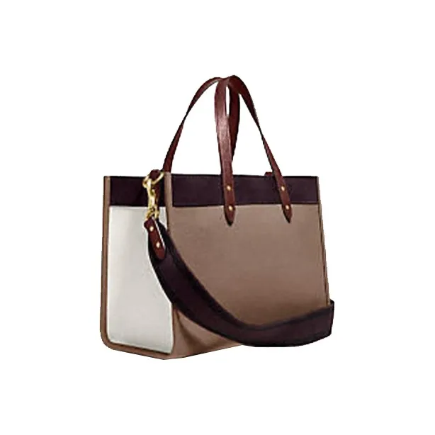 COACH Field Leather Crossbody Bag, Tote Bag, Shopping Bag, Handbag Tubas Unisex Milk Tea-1