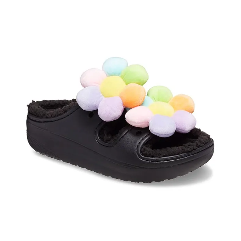 Crocs Classic Cozy Daisy Clogs 'Black Multi' Women's-2