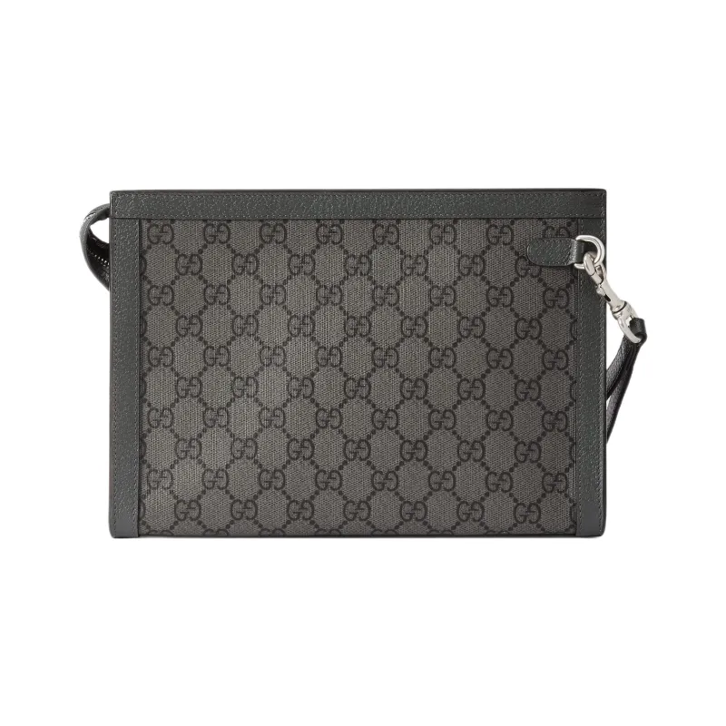 GUCCI Ophidia Canvas With Leather Canvas Bag Clutches Men's Black Gray Color-3