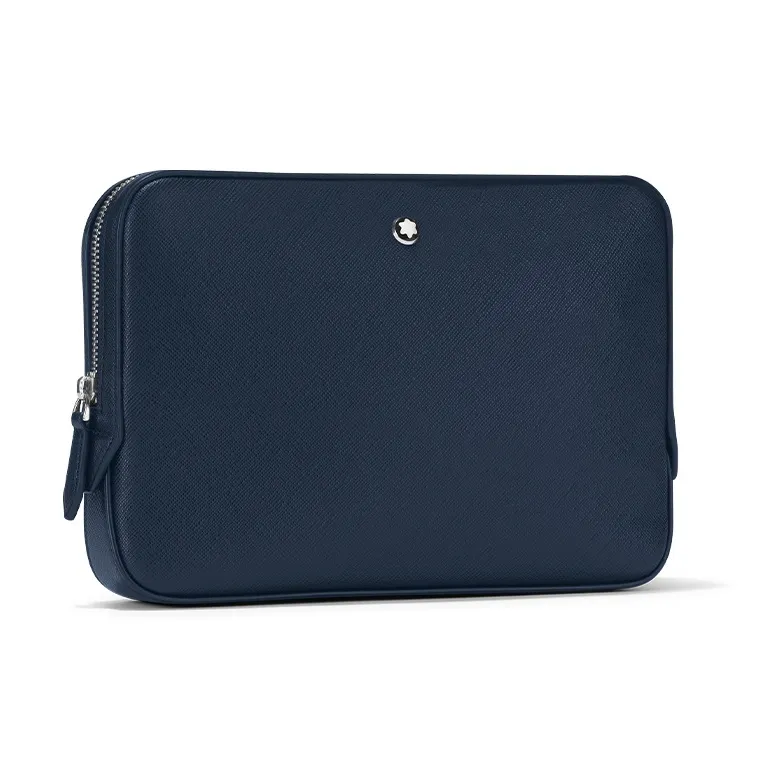 MONTBLANC Full Grain Cow Leather Messenger Bag, Shoulder Bag, Crossbody Bag Mini Men's Ink Blue-1